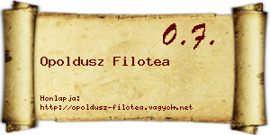 Opoldusz Filotea névjegykártya